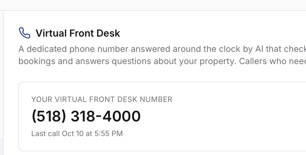 Virtual Front Desk settings